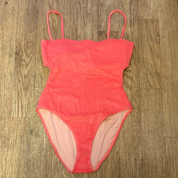 J. Crew Peach Cutout Bandeau One-Piece in Terry Size 18 - Picture 3 of 13